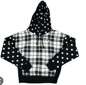 Champion X Urban Outfitters Reverse Weave Hoodie Black/White Polka Dot/ Plaid